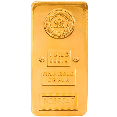 A picture of a Lingot d’or de 1 kg de la Monnaie royale canadienne